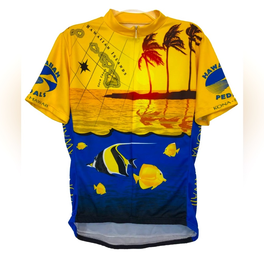 Primal Hawaiian Pedals Kona Hawaii 3/4 Zip Cycling Jersey Sz Small